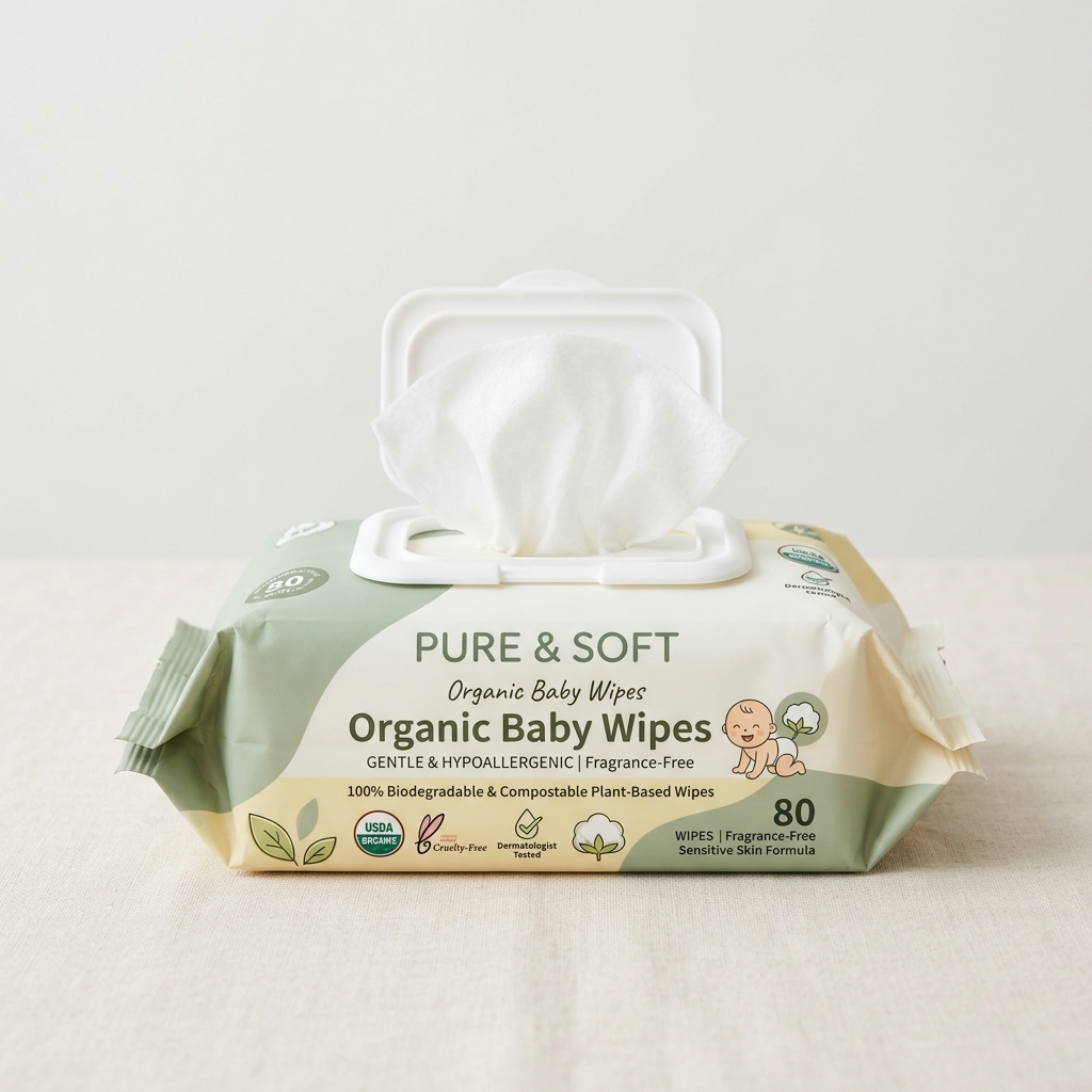 Pozzy Organic Soft Wet Wipes 80s